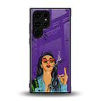 purple smoke back phone cover | glass case for samsung galaxy s23 ultra