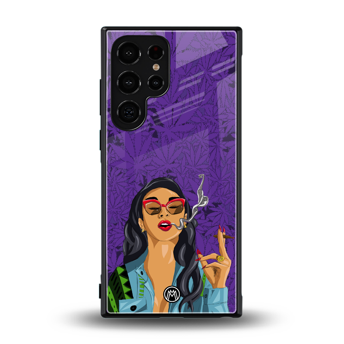 purple smoke back phone cover | glass case for samsung galaxy s23 ultra