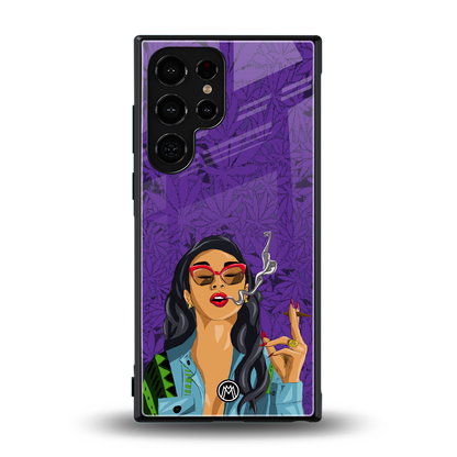 purple smoke back phone cover | glass case for samsung galaxy s23 ultra
