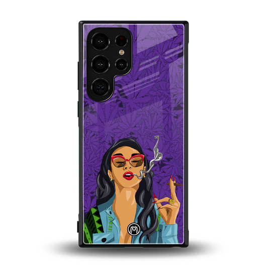 purple smoke back phone cover | glass case for samsung galaxy s23 ultra