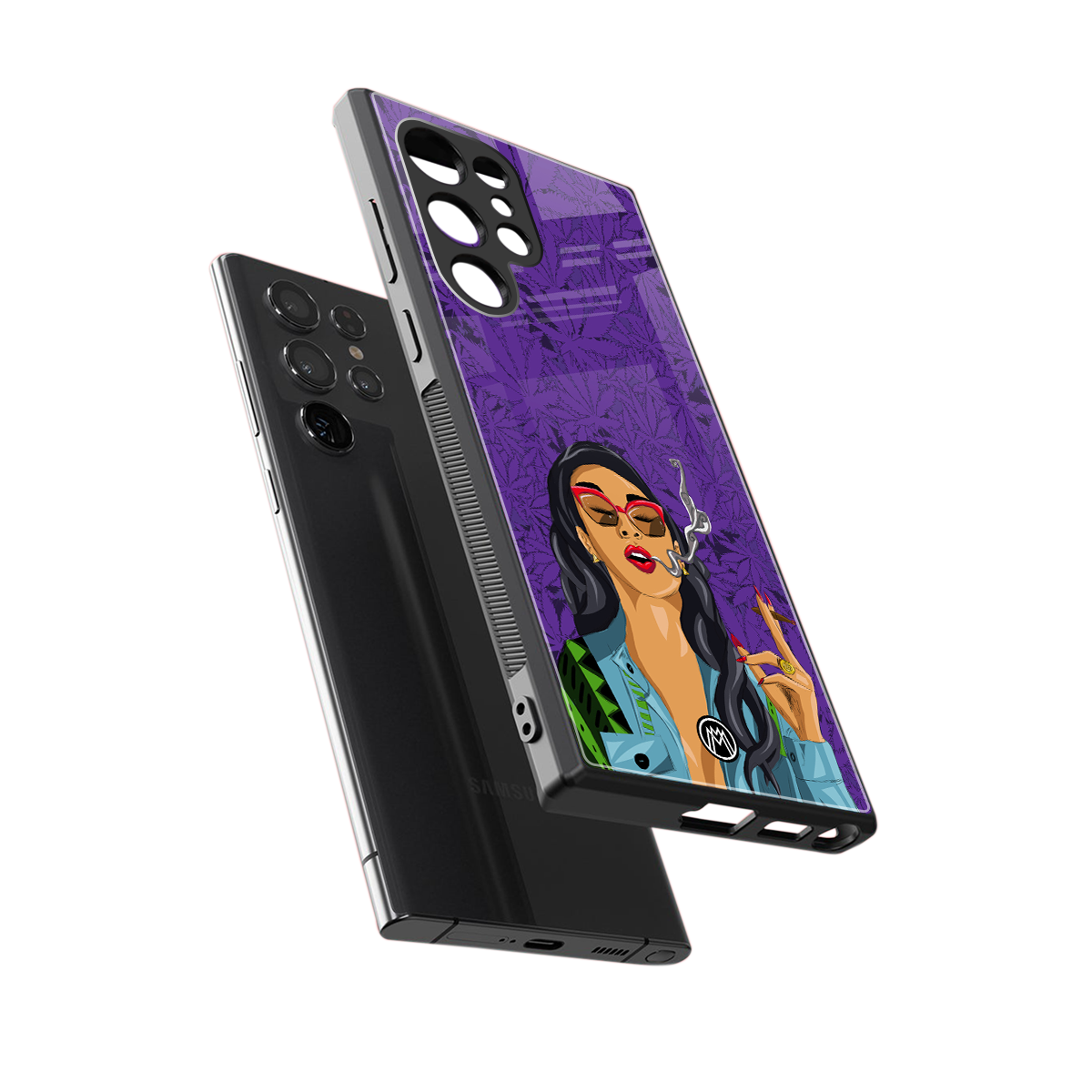 purple smoke back phone cover | glass case for samsung galaxy s23 ultra