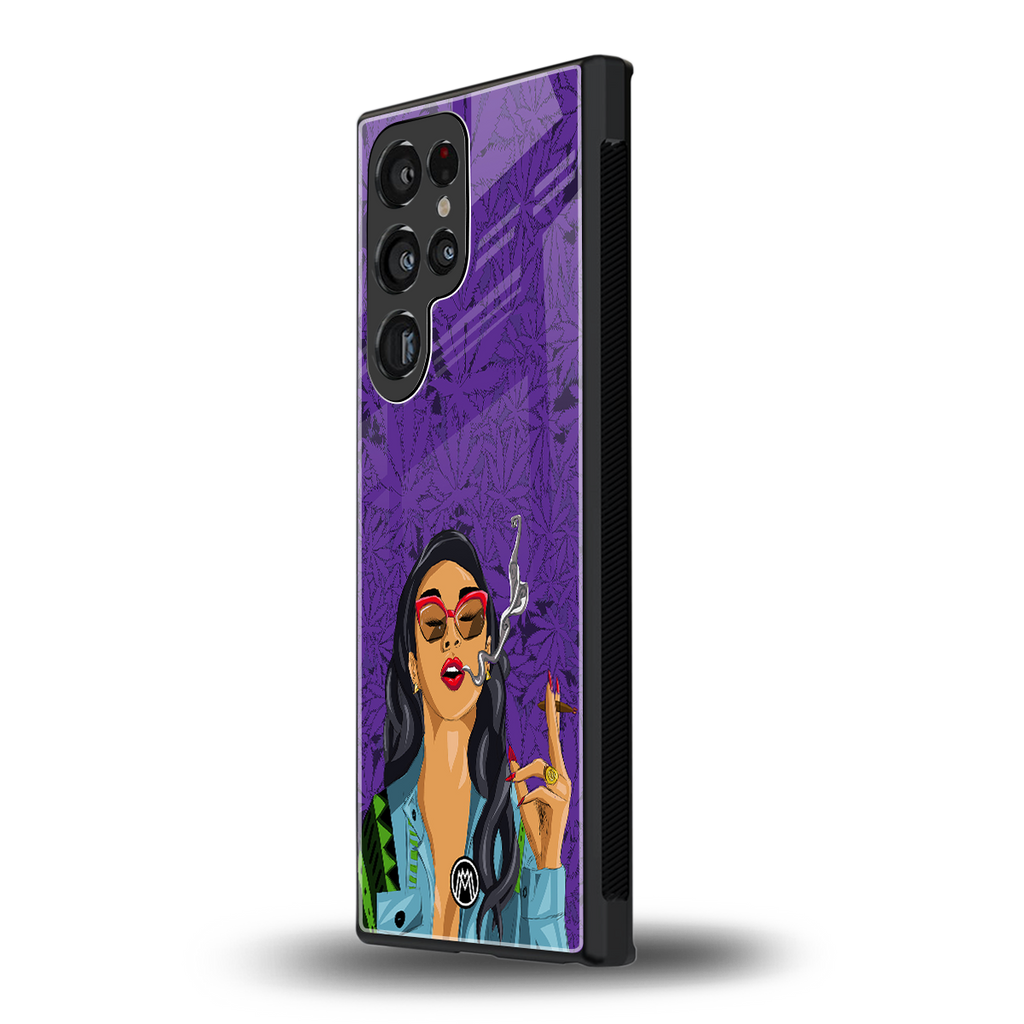 purple smoke back phone cover | glass case for samsung galaxy s23 ultra