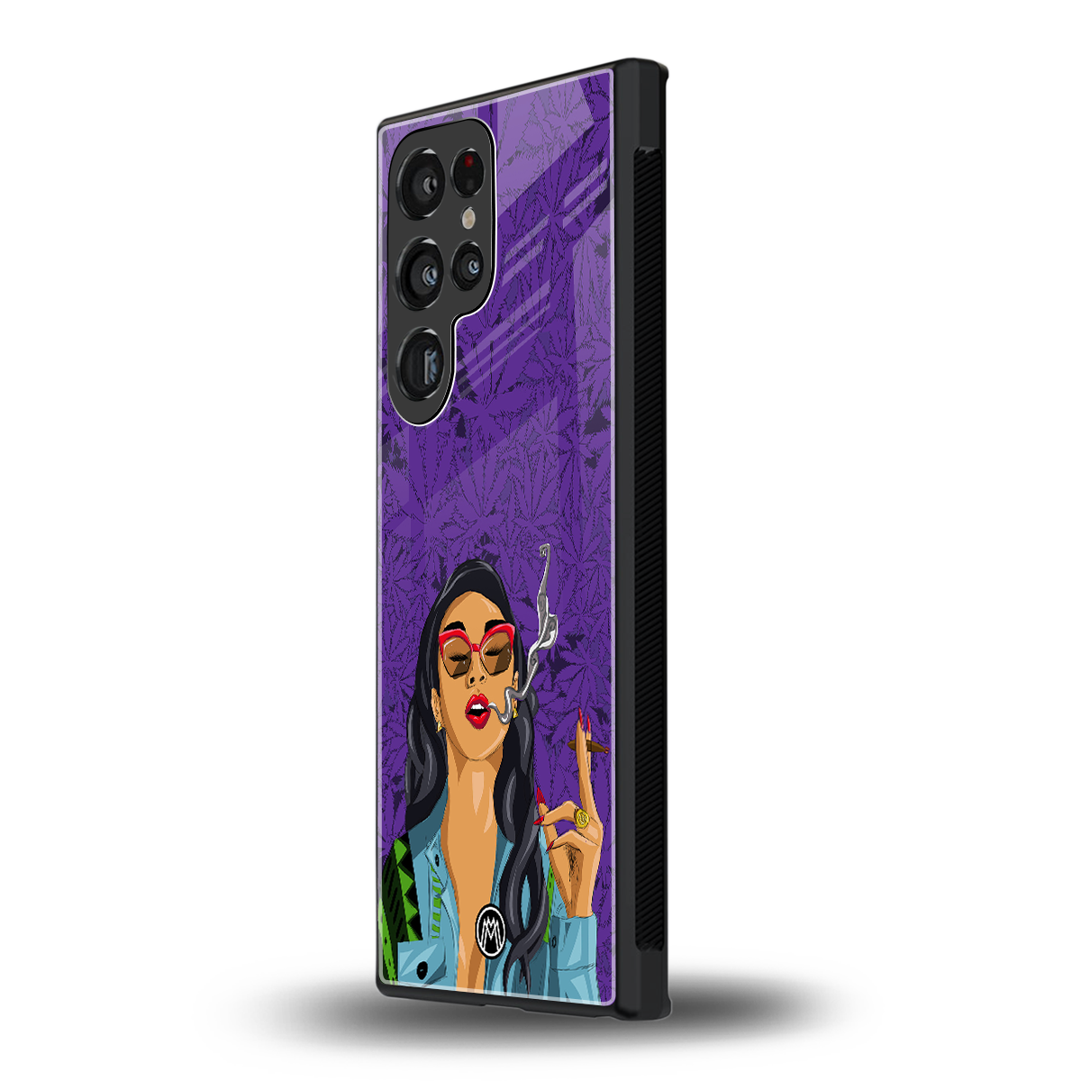 purple smoke back phone cover | glass case for samsung galaxy s23 ultra