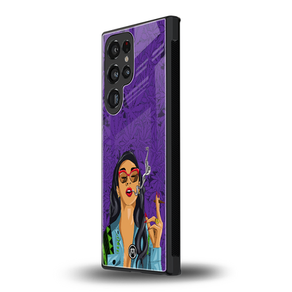 purple smoke back phone cover | glass case for samsung galaxy s23 ultra