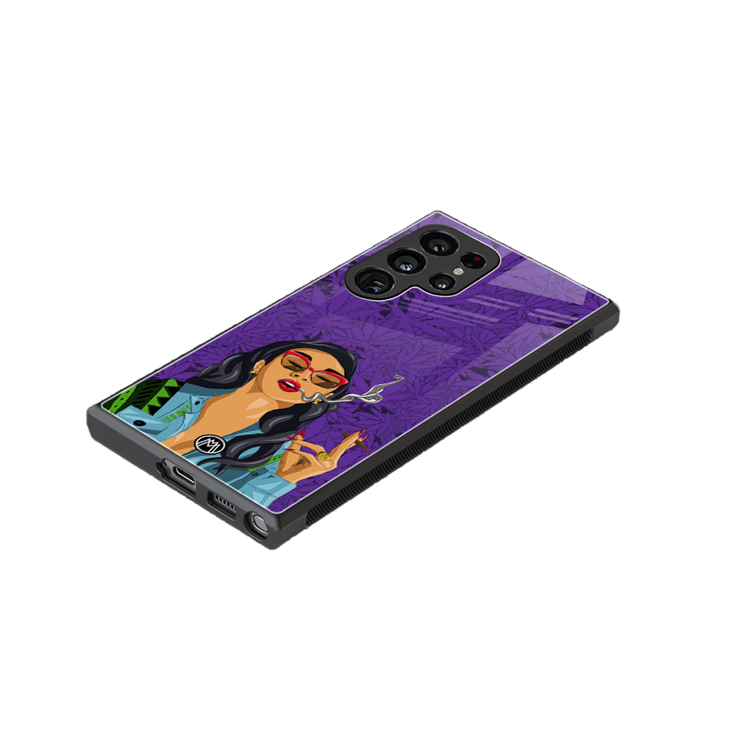 purple smoke back phone cover | glass case for samsung galaxy s23 ultra