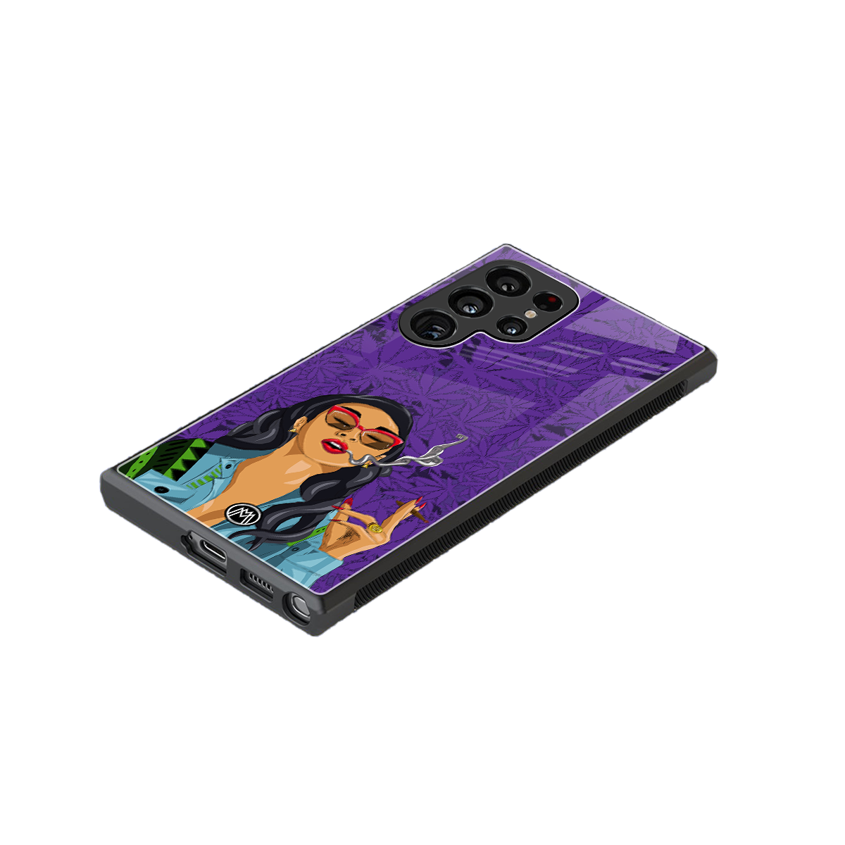 purple smoke back phone cover | glass case for samsung galaxy s23 ultra