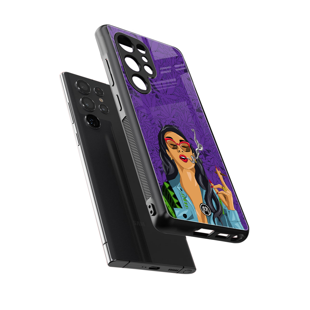 purple smoke back phone cover | glass case for samsung galaxy s25 ultra