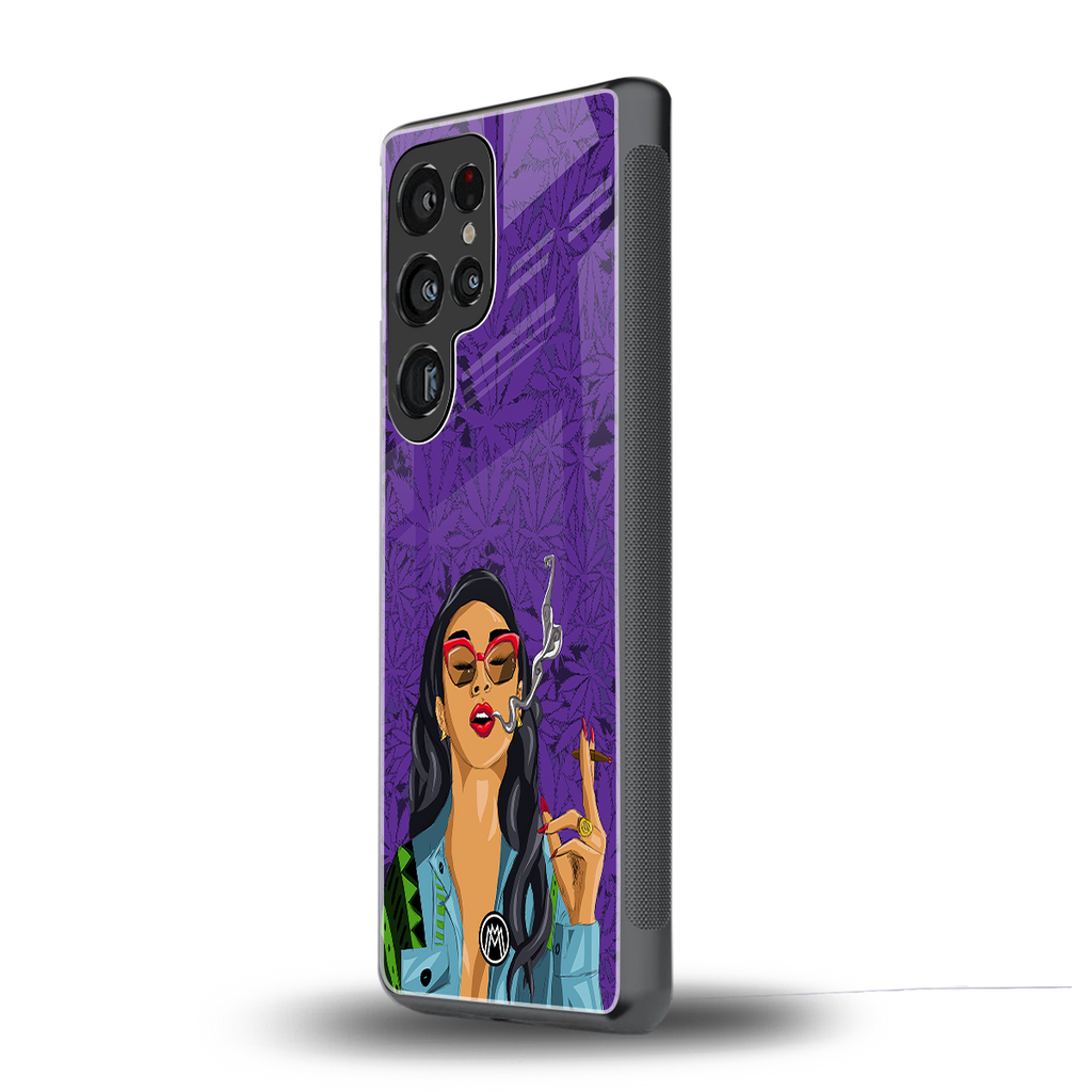 purple smoke back phone cover | glass case for samsung galaxy s25 ultra