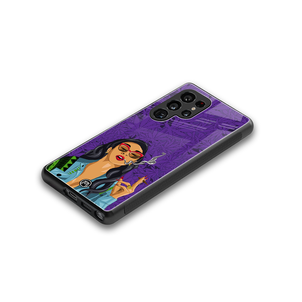purple smoke back phone cover | glass case for samsung galaxy s25 ultra