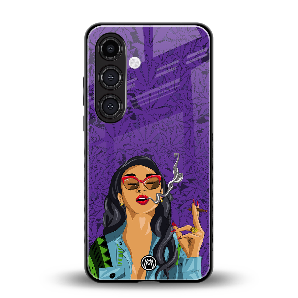purple smoke back phone cover | glass case for samsung galaxy s24 fe