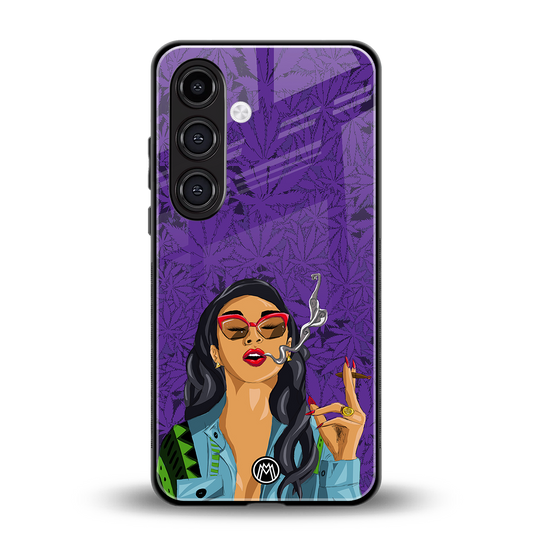 purple smoke back phone cover | glass case for samsung galaxy s24 fe