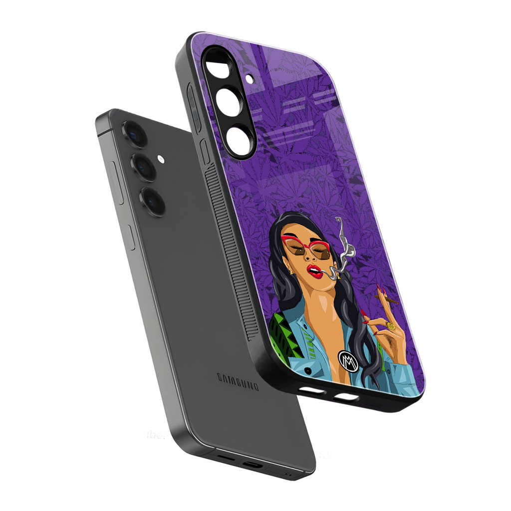 purple smoke back phone cover | glass case for samsung galaxy s25