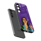 purple smoke back phone cover | glass case for samsung galaxy s24 fe
