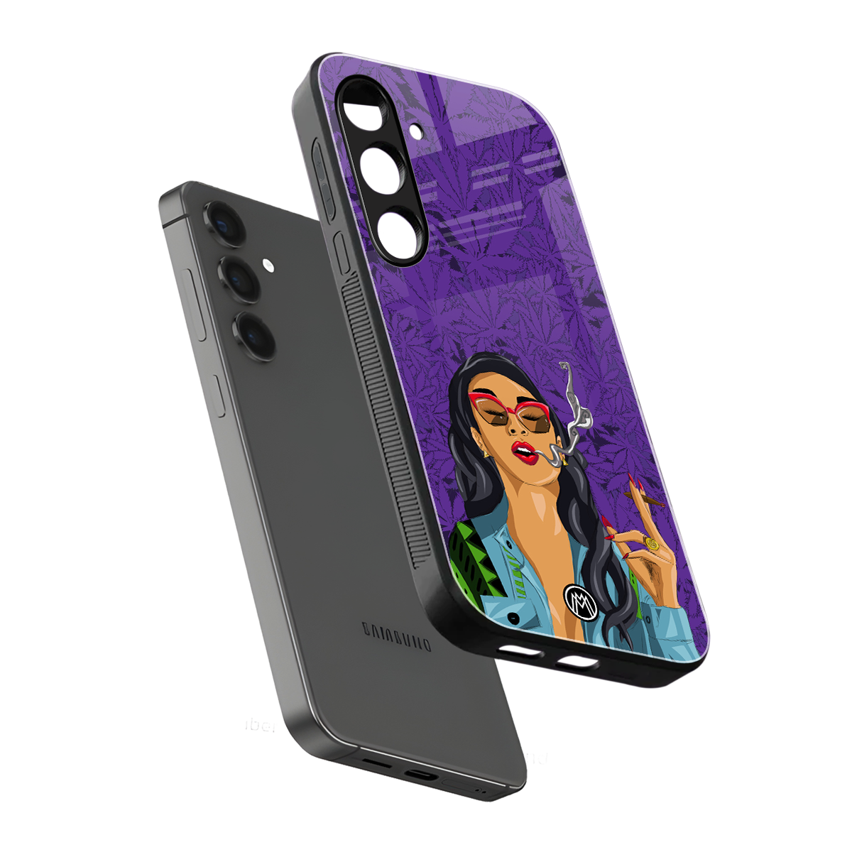 purple smoke back phone cover | glass case for samsung galaxy s24 fe