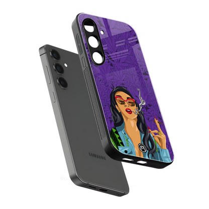purple smoke back phone cover | glass case for samsung galaxy s24 fe