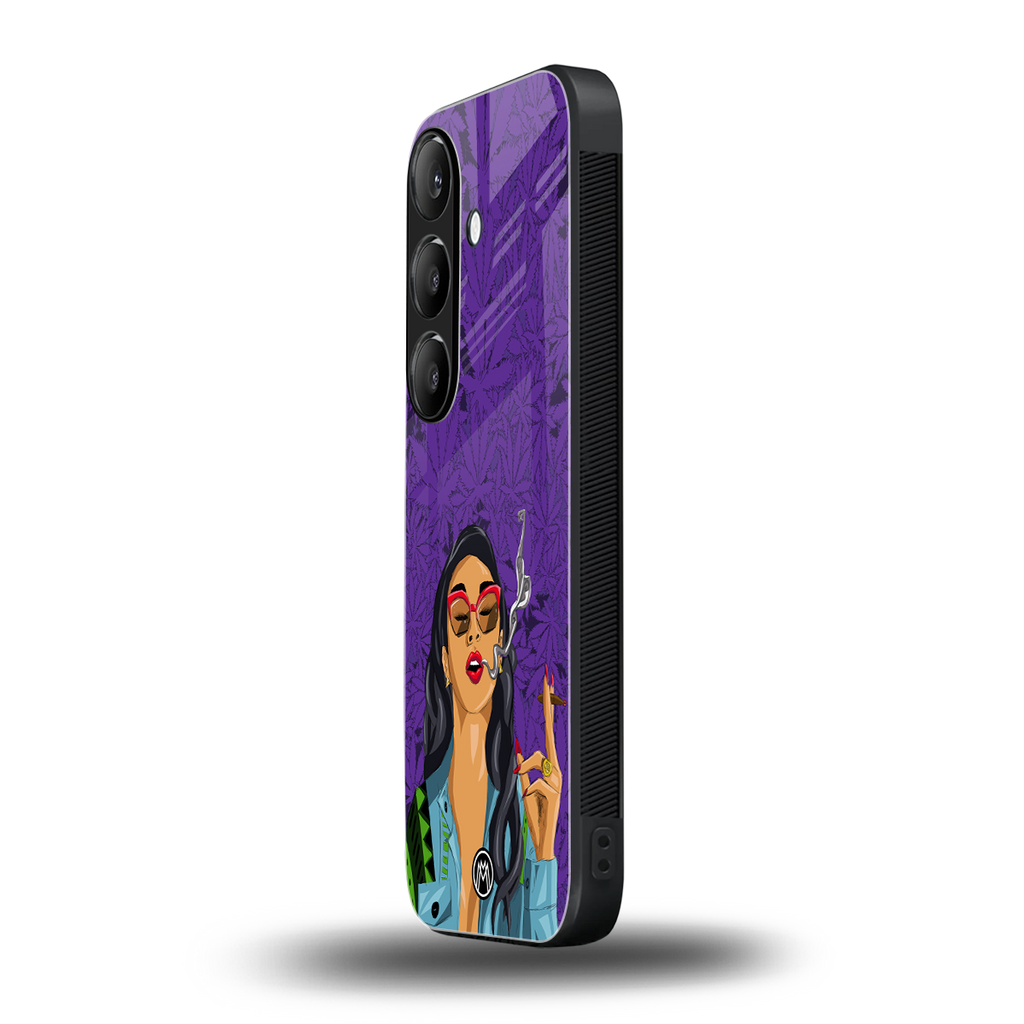 purple smoke back phone cover | glass case for samsung galaxy s24 plus