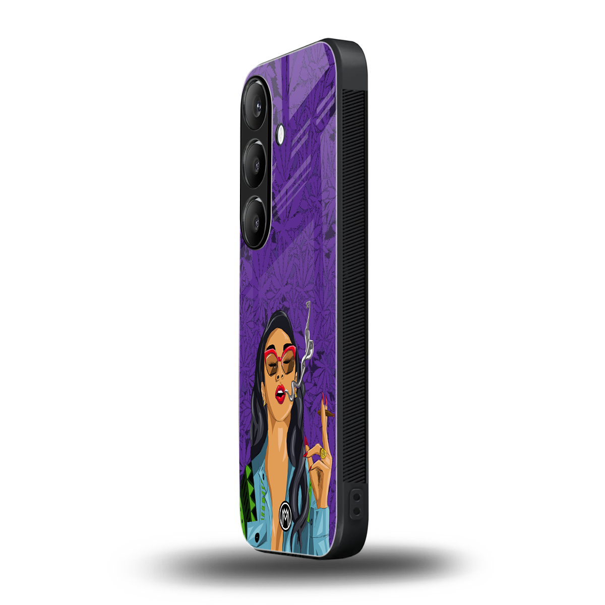 purple smoke back phone cover | glass case for samsung galaxy s24 fe