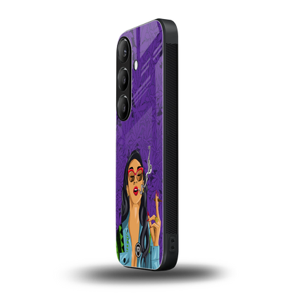 purple smoke back phone cover | glass case for samsung galaxy s24 fe