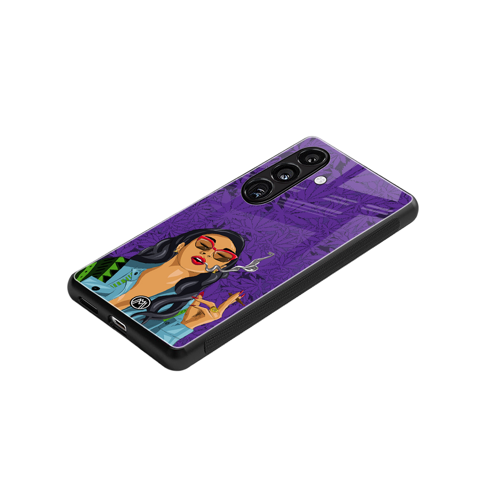 purple smoke back phone cover | glass case for samsung galaxy s25 plus