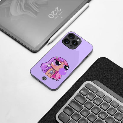 purple chic powerpuff girls back phone cover | glass case for iphone 16 pro max