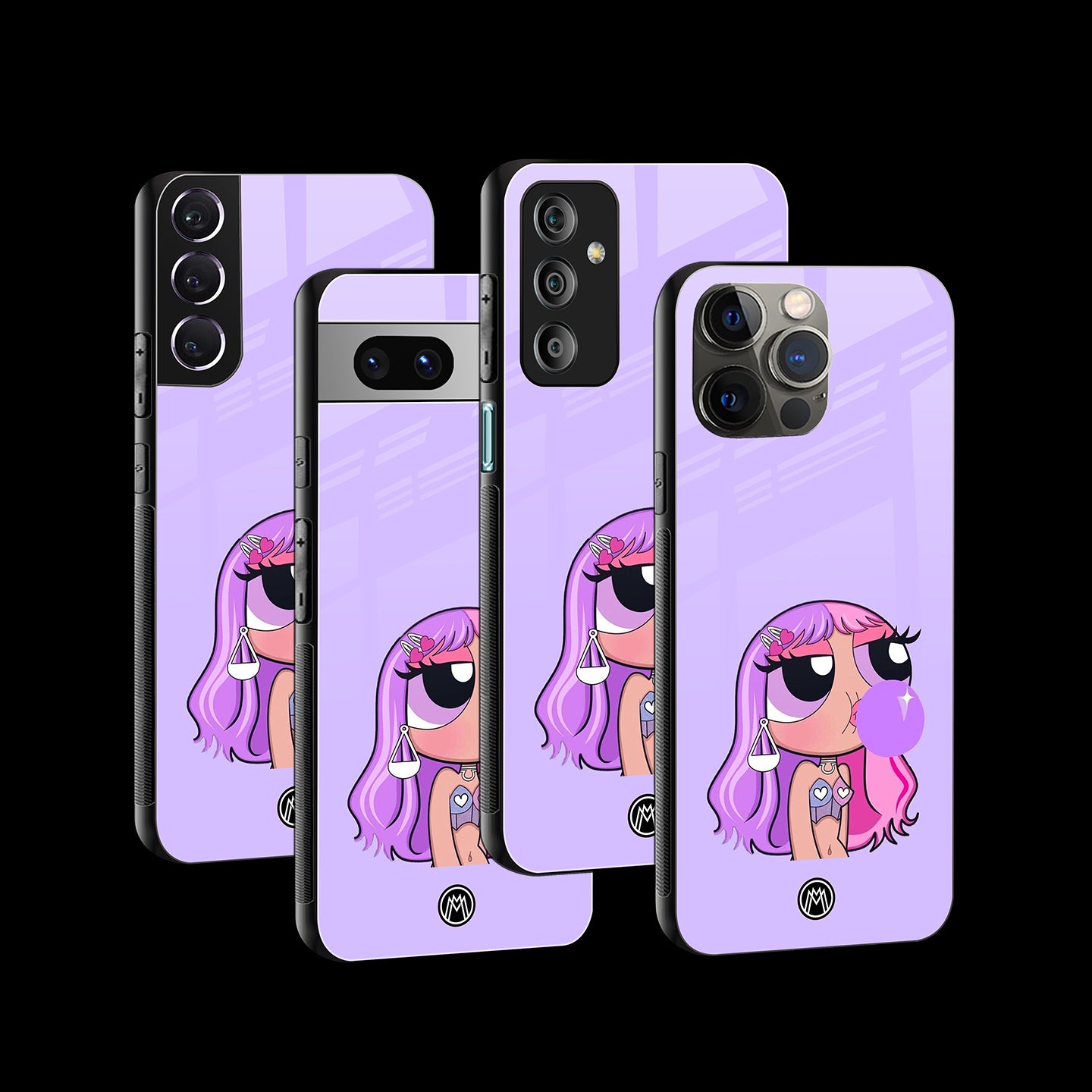 Purple Chic Powerpuff Girls Phone Cover | Glass Case