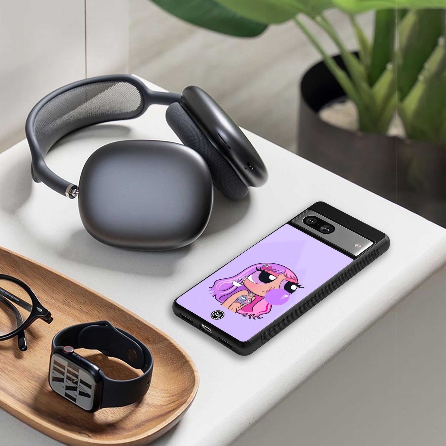 purple chic powerpuff girls back phone cover | glass case for nothing phone 2