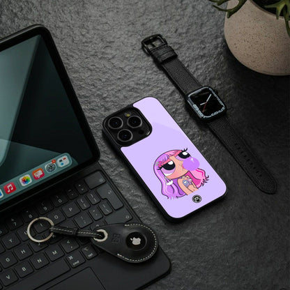 purple chic powerpuff girls back phone cover | glass case for iphone 16 pro max