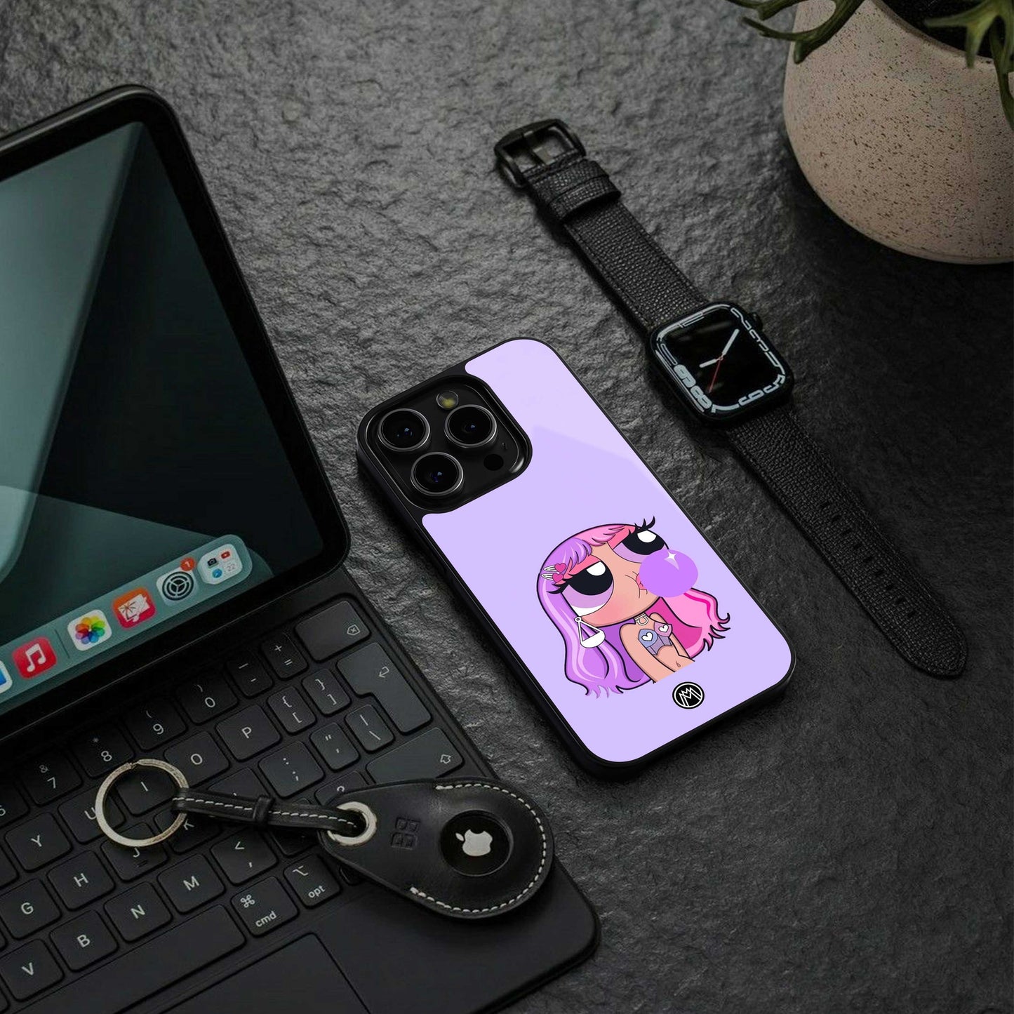 purple chic powerpuff girls back phone cover | glass case for iphone 14