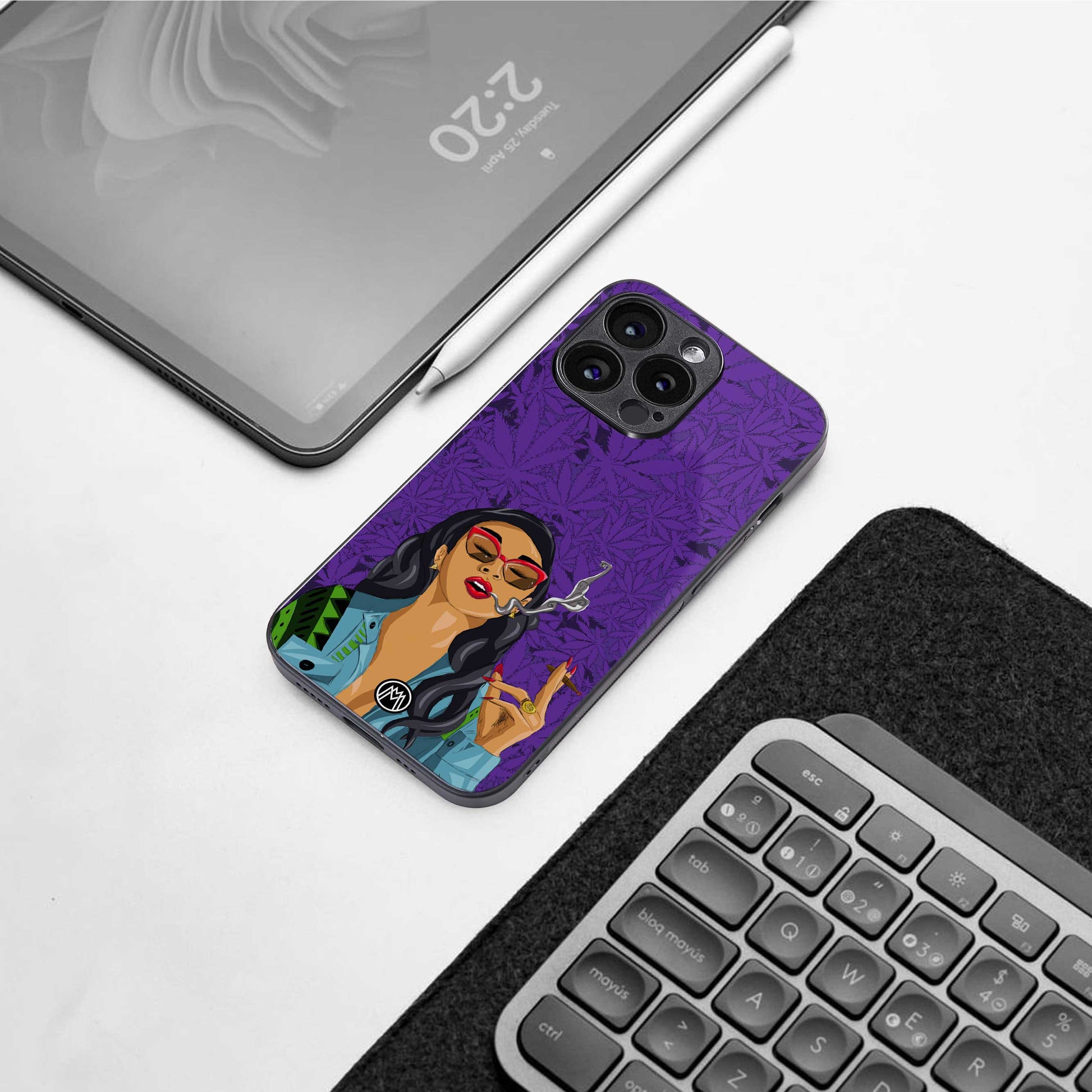 purple smoke back phone cover | glass case for samsung galaxy s24 ultra