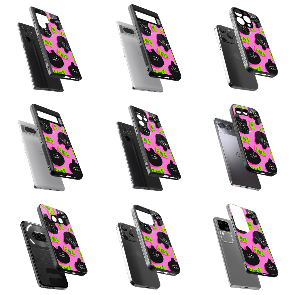 Durable Glass Back Mobile Case for iPhone, Samsung, OnePlus, Google Pixel, Redmi, Vivo, Oppo