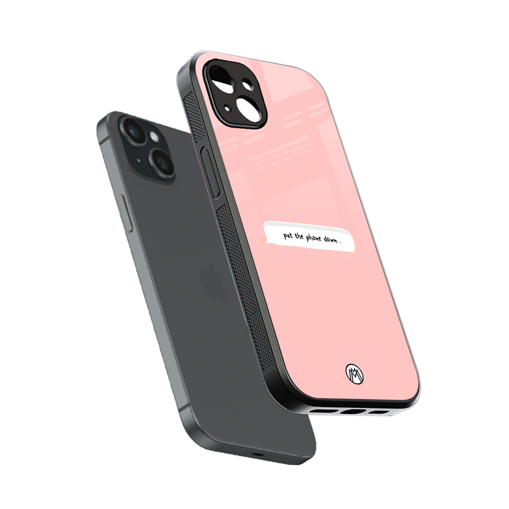 put the phone down back phone cover | glass case for iphone 15 plus