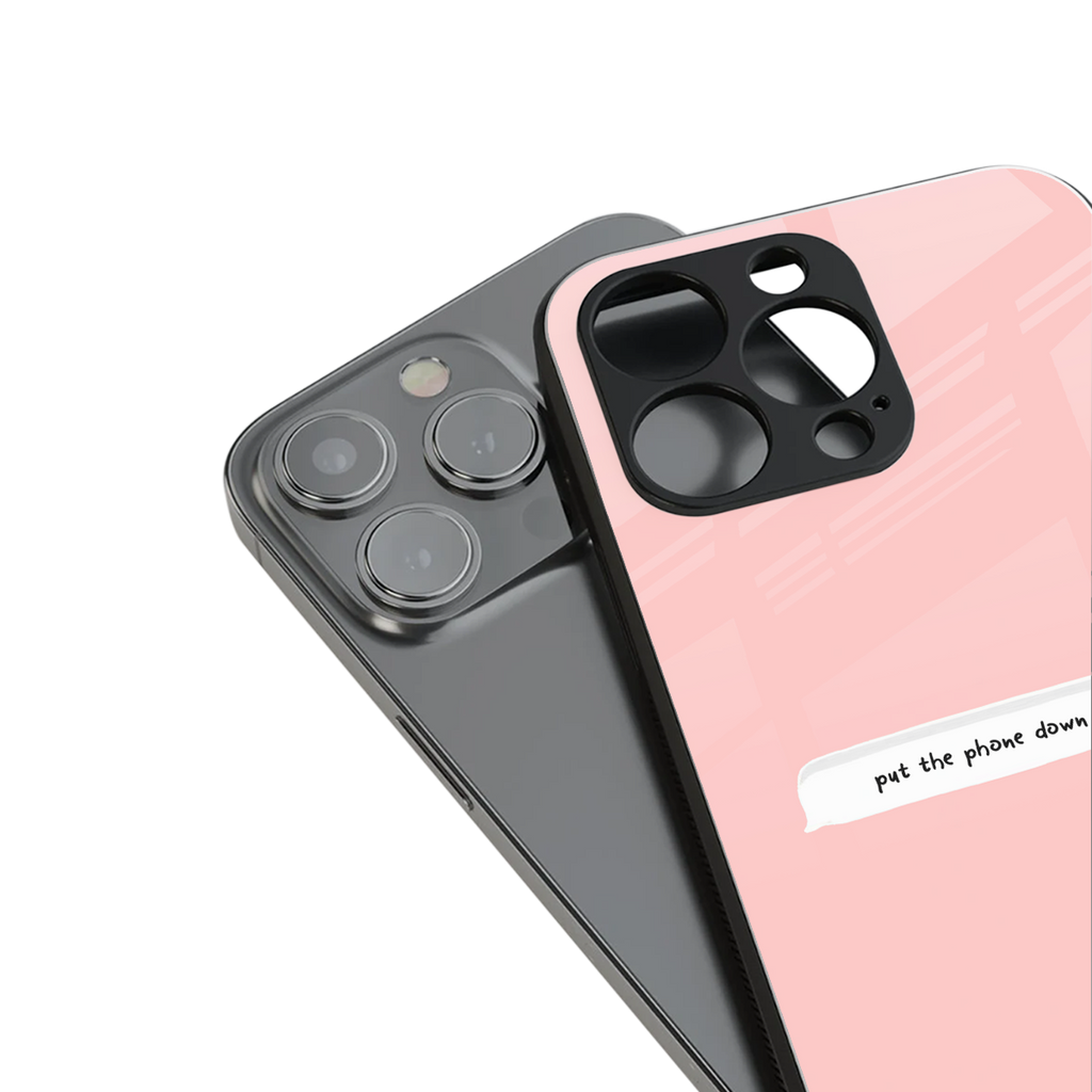 put the phone down back phone cover | glass case for iphone 14 pro max
