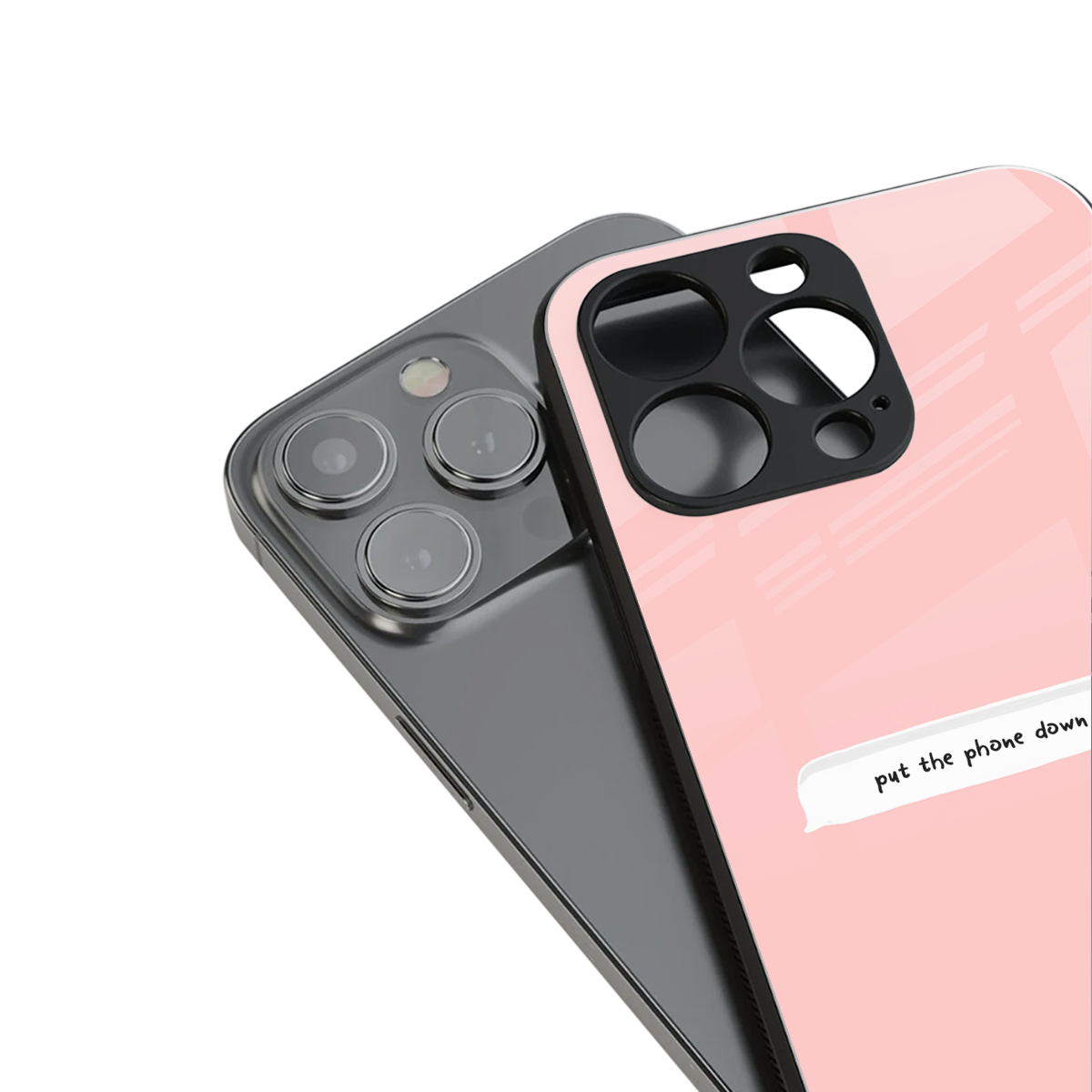 put the phone down back phone cover | glass case for iphone 14 pro max