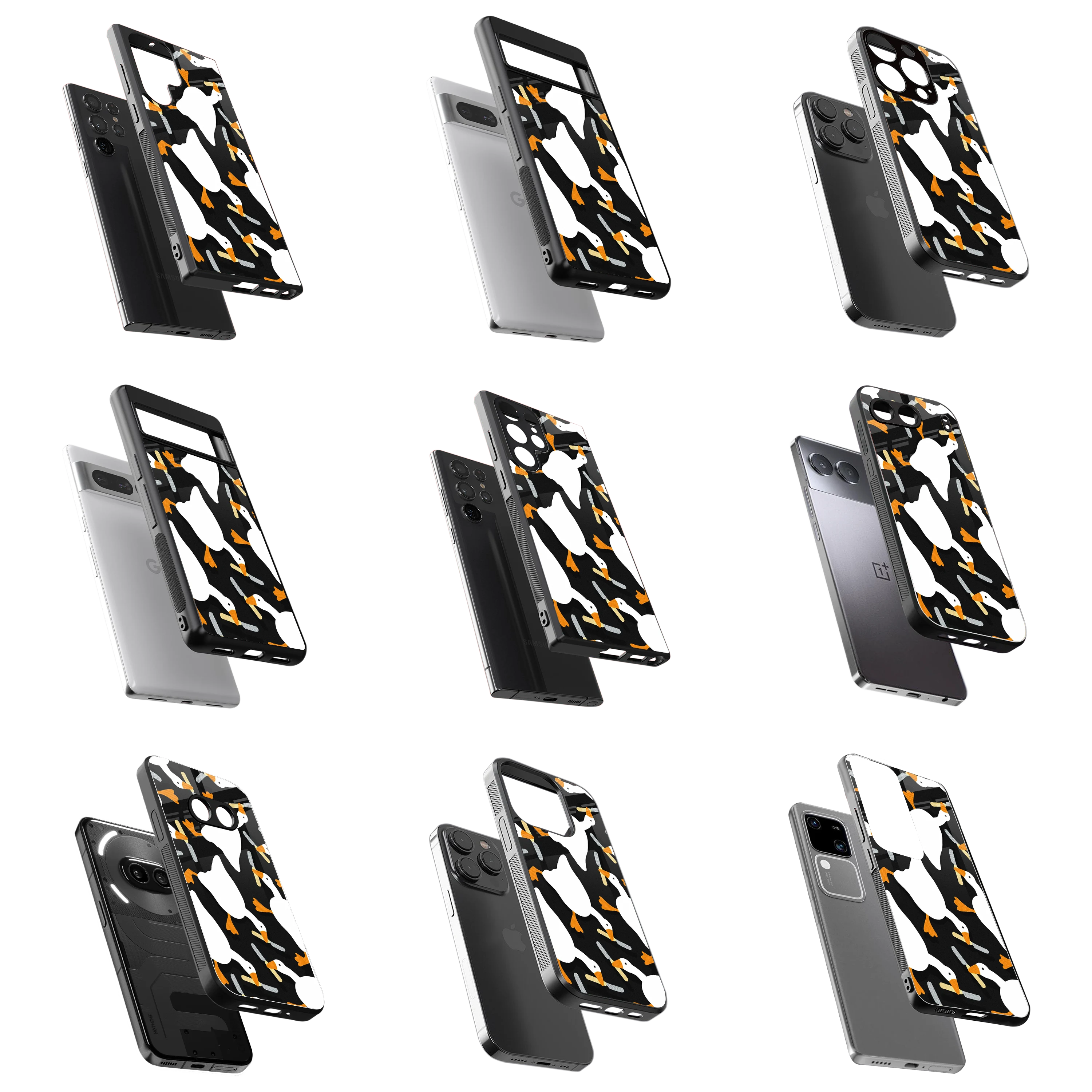 Durable Glass Back Mobile Case for iPhone, Samsung, OnePlus, Google Pixel, Redmi, Vivo, Oppo