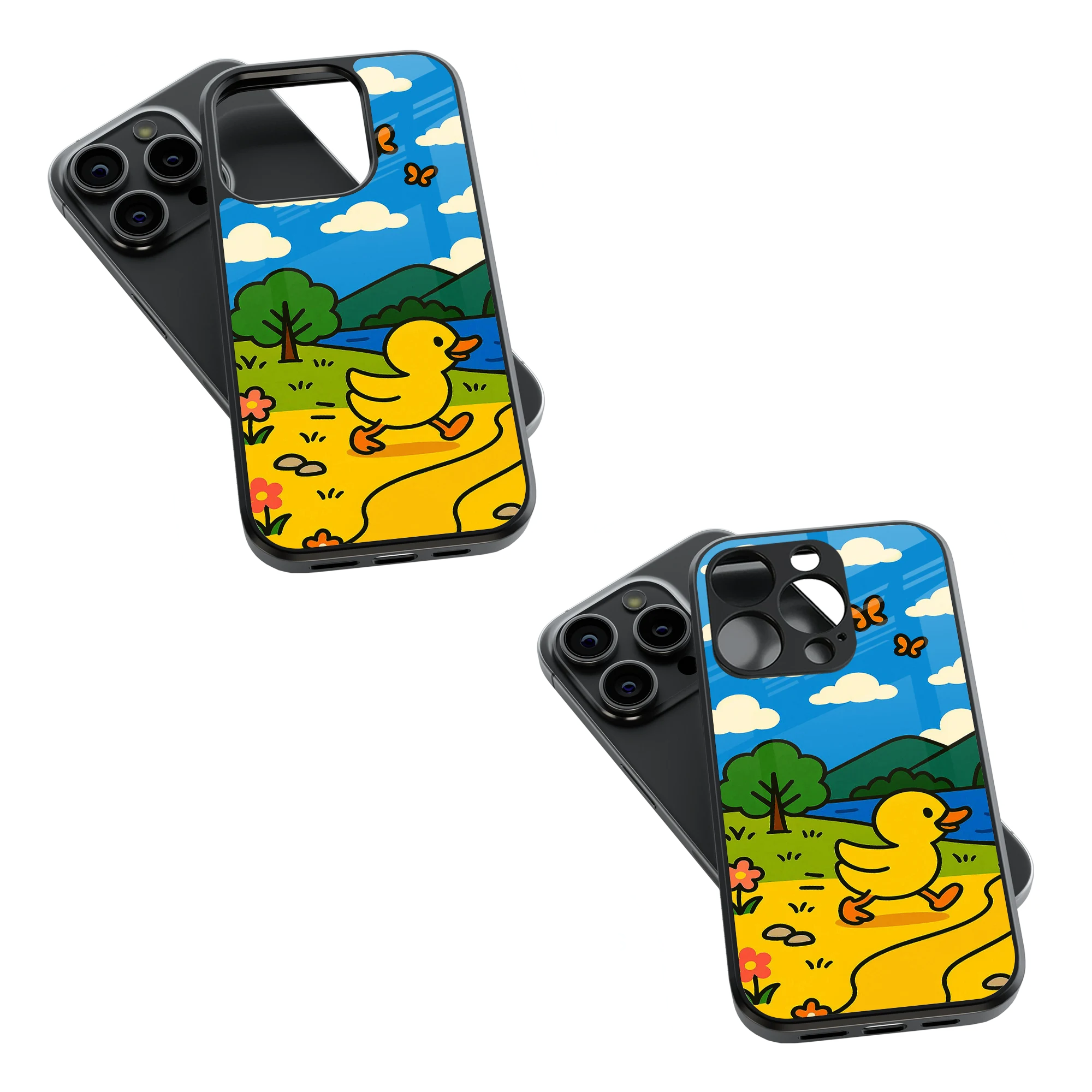 Trendy Glass Back Mobile Case for iPhone, Samsung, Redmi, OnePlus, Google Pixel, Motorola