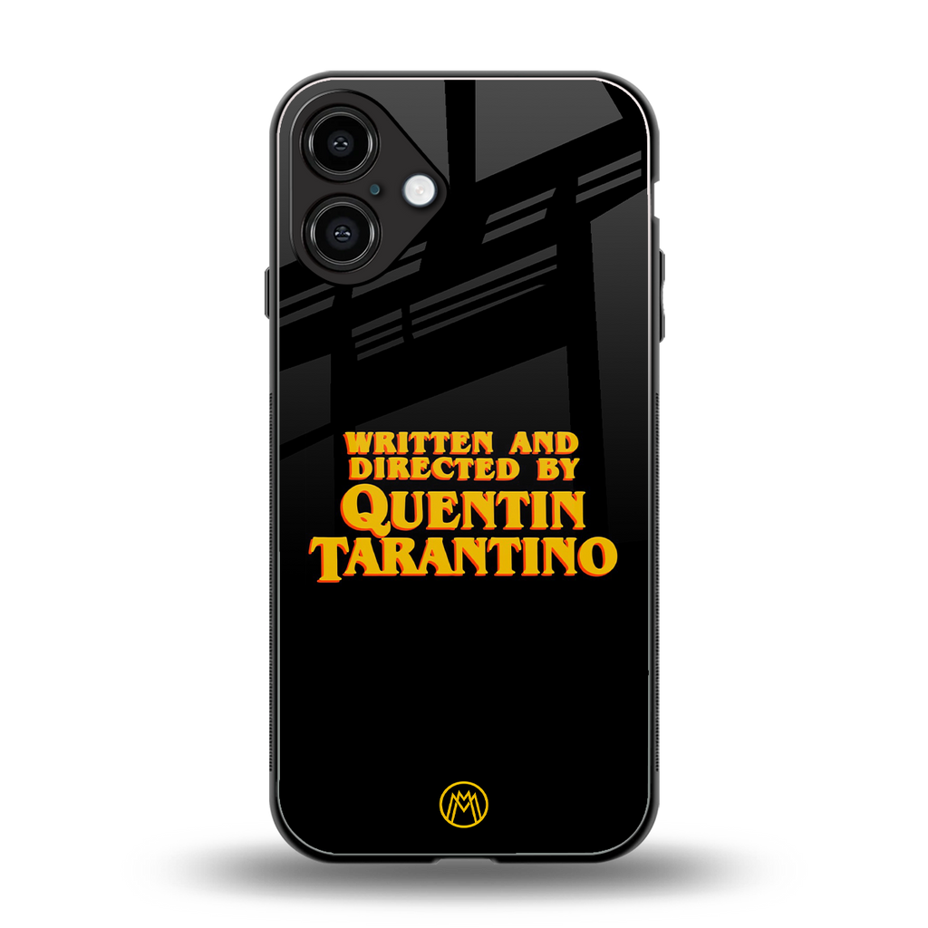 quentin tarantino back phone cover | glass case for iphone 16 plus