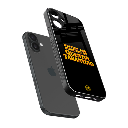 quentin tarantino back phone cover | glass case for iphone 16 plus