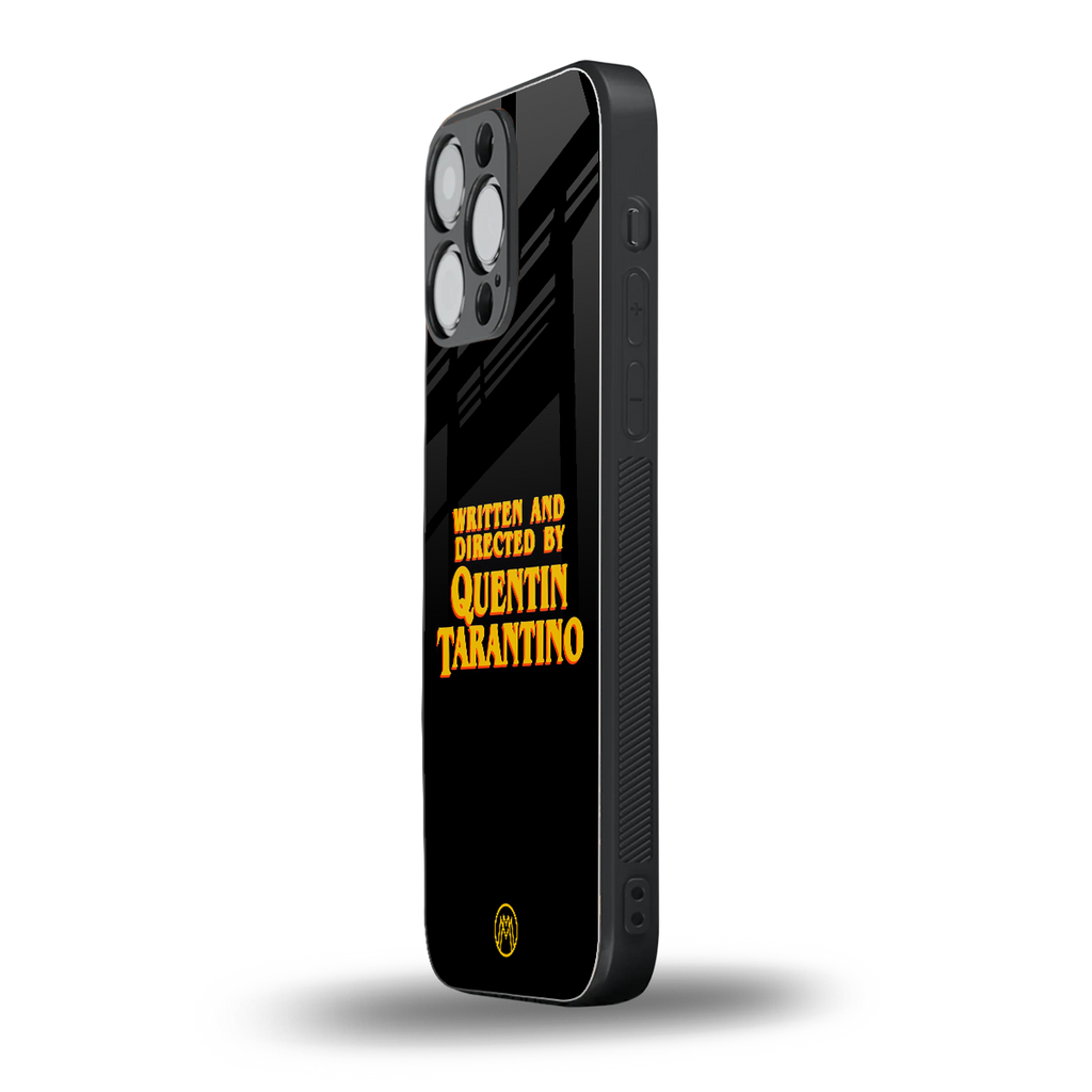 quentin tarantino back phone cover | glass case for iphone 16 pro max