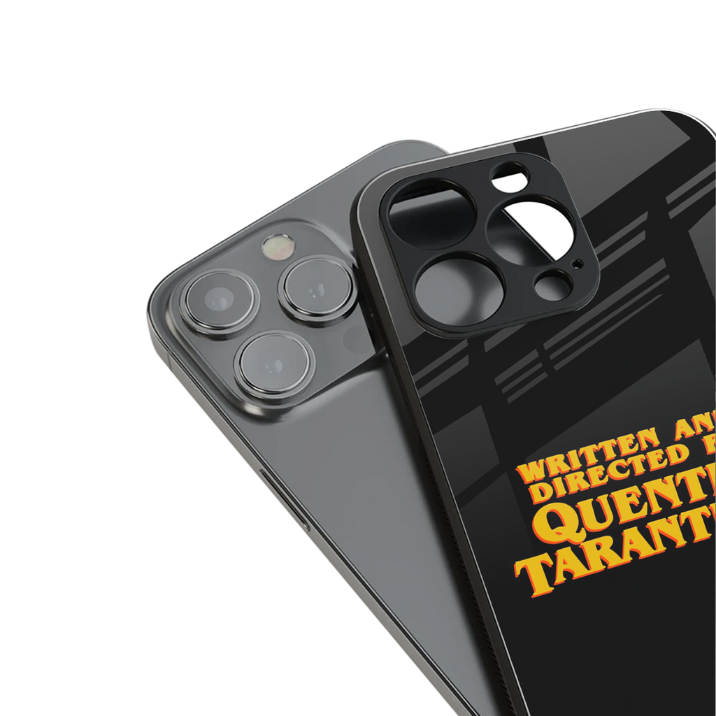 quentin tarantino back phone cover | glass case for iphone 15 pro