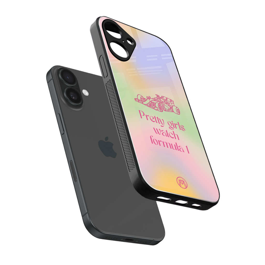 race chic back phone cover | glass case for iphone 16 plus