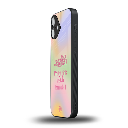 race chic back phone cover | glass case for iphone 16 plus