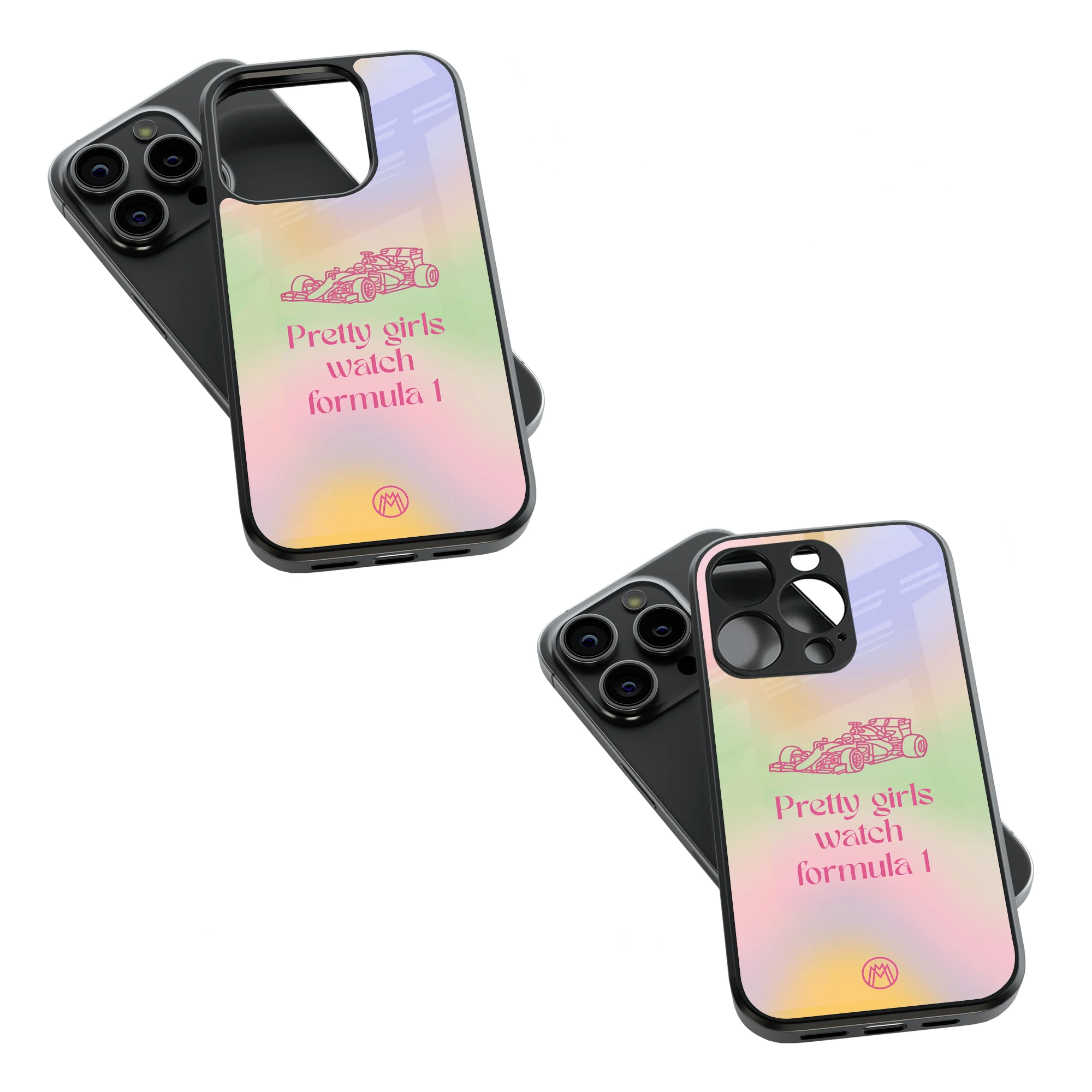 Trendy Glass Back Mobile Case for iPhone, Samsung, Redmi, OnePlus, Google Pixel, Motorola