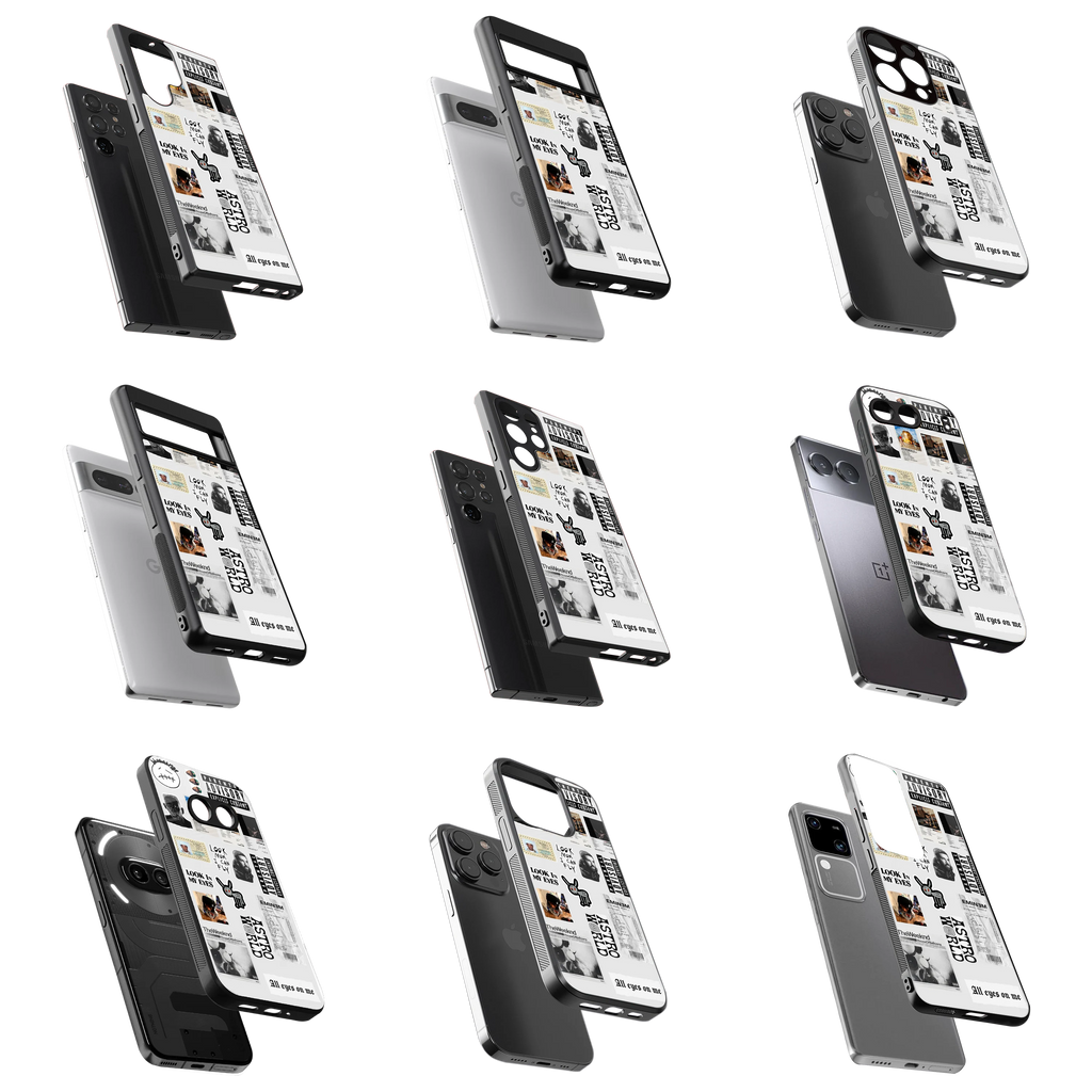 Durable Glass Back Mobile Case for iPhone, Samsung, OnePlus, Google Pixel, Redmi, Vivo, Oppo