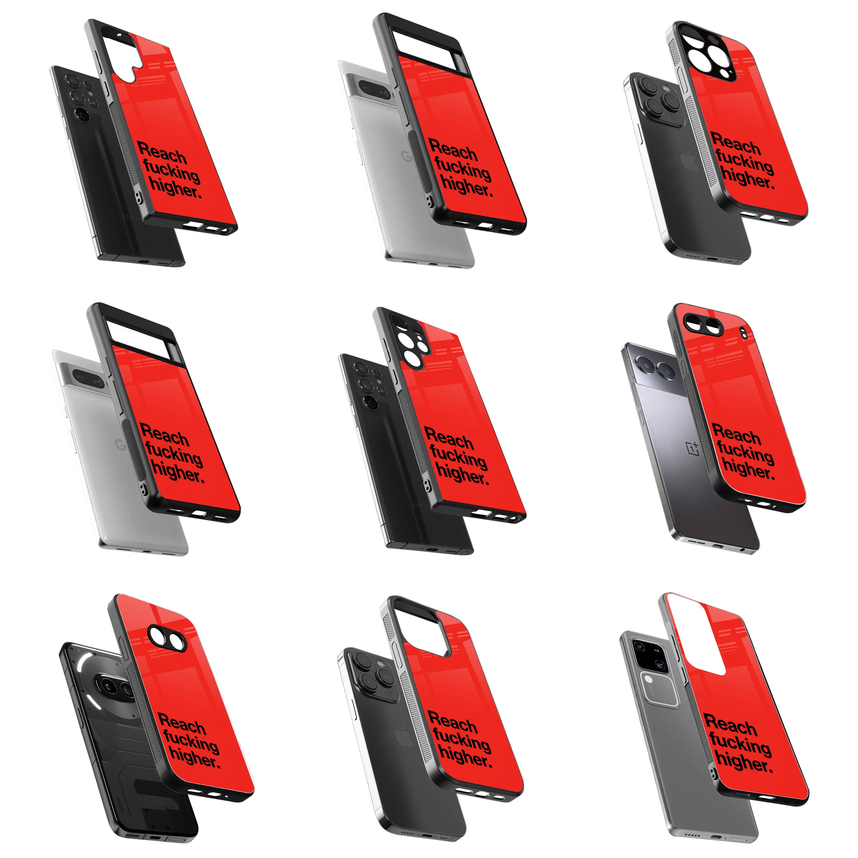 Durable Glass Back Mobile Case for iPhone, Samsung, OnePlus, Google Pixel, Redmi, Vivo, Oppo