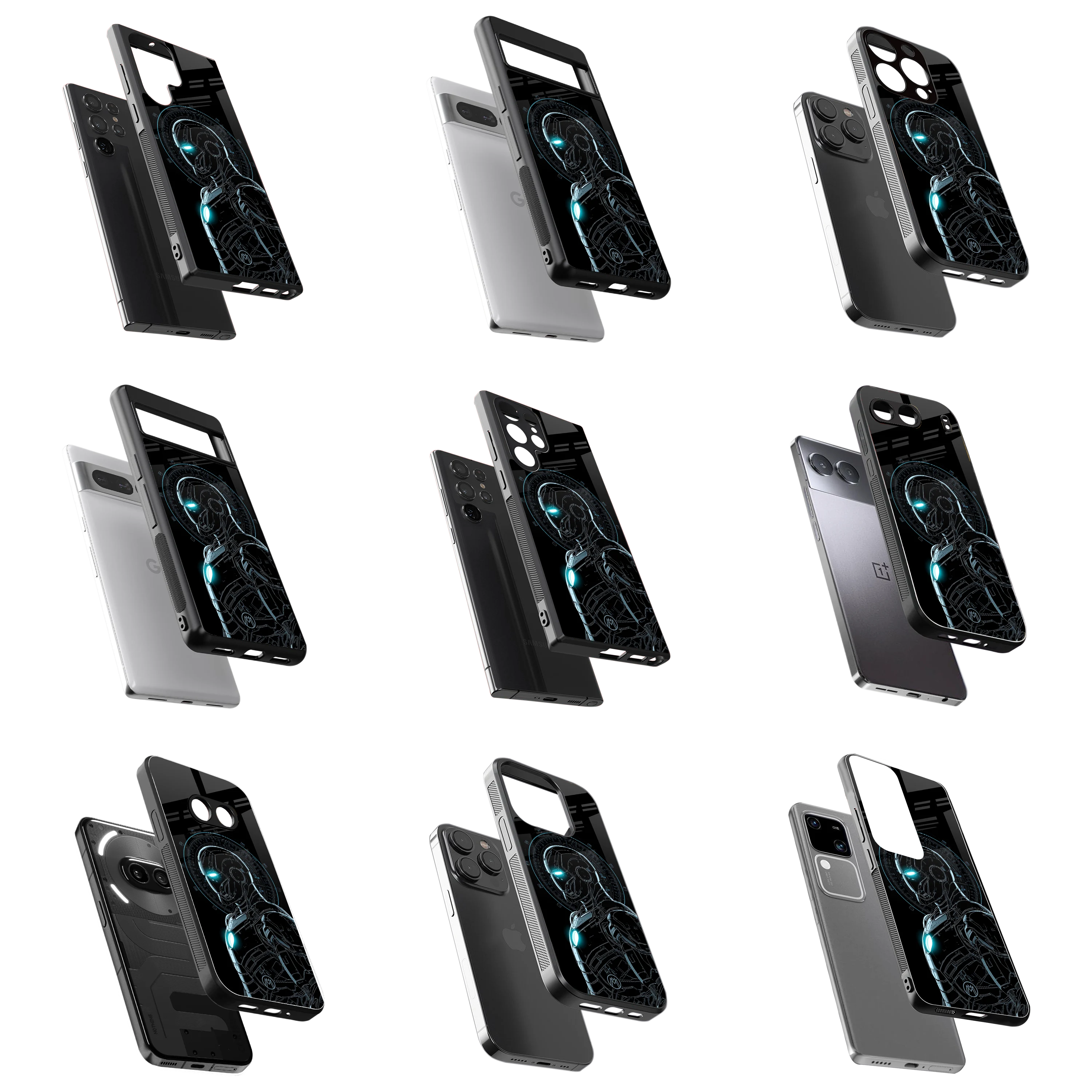 Durable Glass Back Mobile Case for iPhone, Samsung, OnePlus, Google Pixel, Redmi, Vivo, Oppo