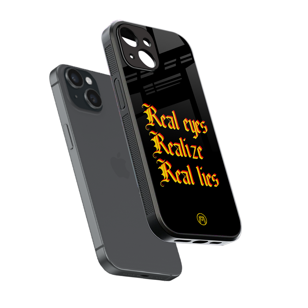 real eyes realize real lies quote back phone cover | glass case for iphone 13 mini