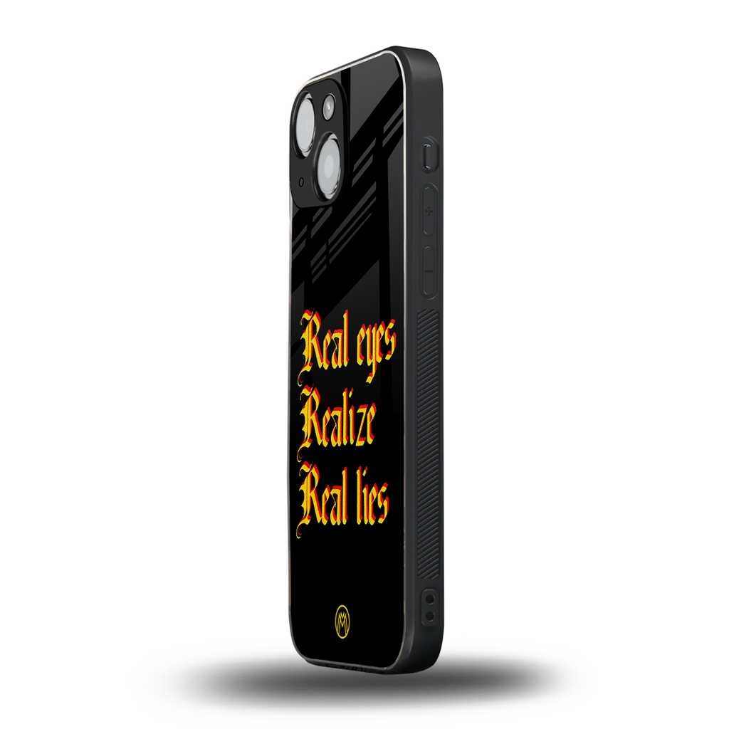 real eyes realize real lies quote back phone cover | glass case for iphone 13 mini