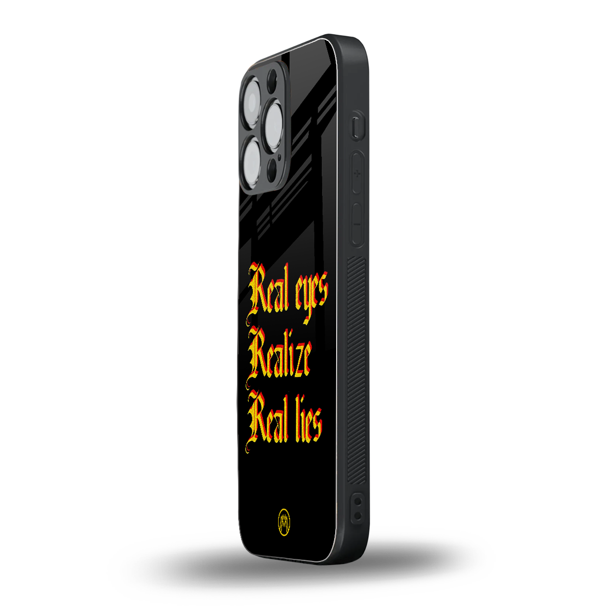 real eyes realize real lies quote back phone cover | glass case for iphone 14 pro max