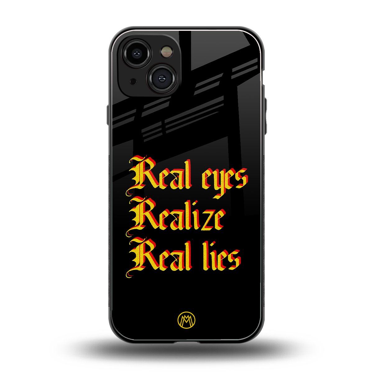 real eyes realize real lies quote back phone cover | glass case for iphone 15