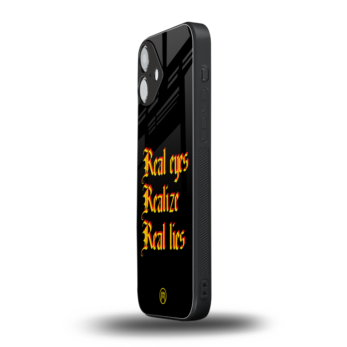 real eyes realize real lies quote back phone cover | glass case for iphone 16 plus
